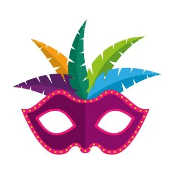 Carnival mask with feathers Stock Illustration