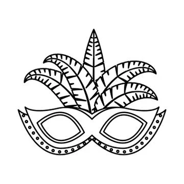 Carnival mask with feathers Illustration