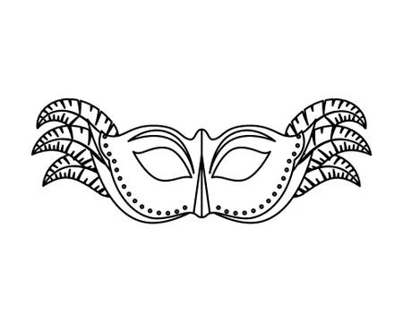 Carnival mask with feathers Illustrazione stock