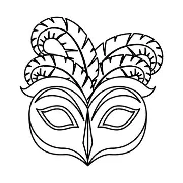 Carnival mask with feathers Stock Illustration