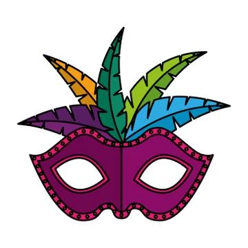 Carnival mask with feathers Stockillustratie
