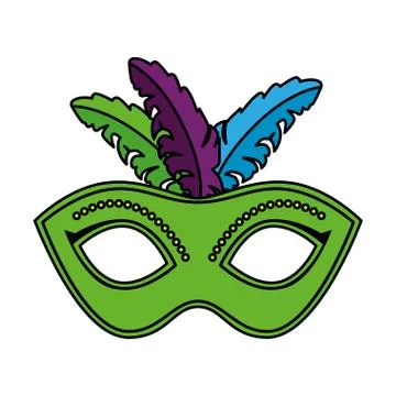Carnival mask with feathers Stock Illustration