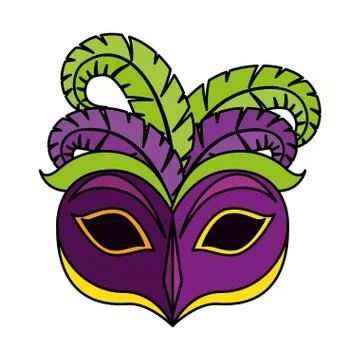 Carnival mask with feathers Stockillustratie
