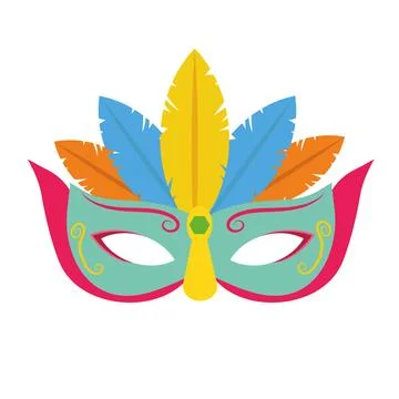 Carnival mask with feathers Stock Illustration