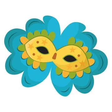 Carnival mask with feathers. Vector Stock Illustration