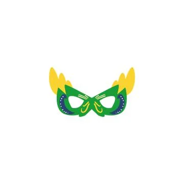 Carnival mask flat on white background Illustration