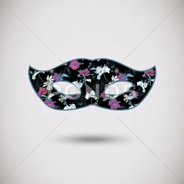 Carnival mask with floral pattern Stock Illustration
