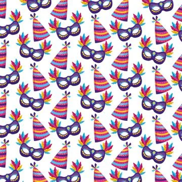 Carnival mask hat background Illustrazione stock