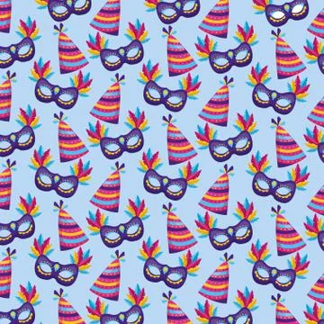 Carnival mask hat background Illustrazione stock