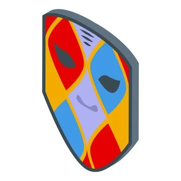 Carnival mask icon isometric vector. Mystery party Stock Illustration