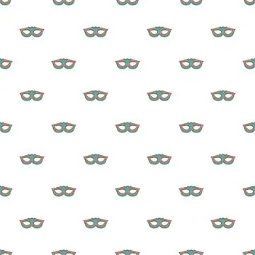 Carnival mask pattern creating festive background seamless design Stock Illustration