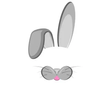 Carnival mask of a rabbit or a hare, original photo filter for selfie or avat Stock Illustration
