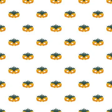 Carnival mask seamless pattern celebrating festive masquerade party Stock Illustration