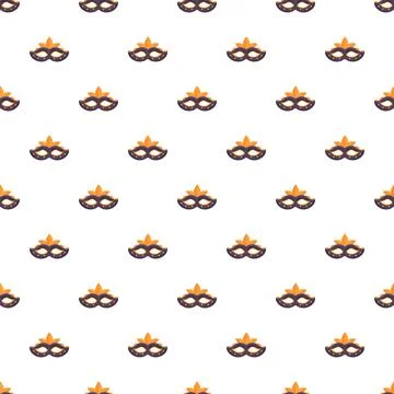 Carnival mask seamless pattern celebrating mardi gras festival Stock Illustration