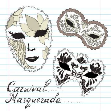 Carnival masks Stock Illustration