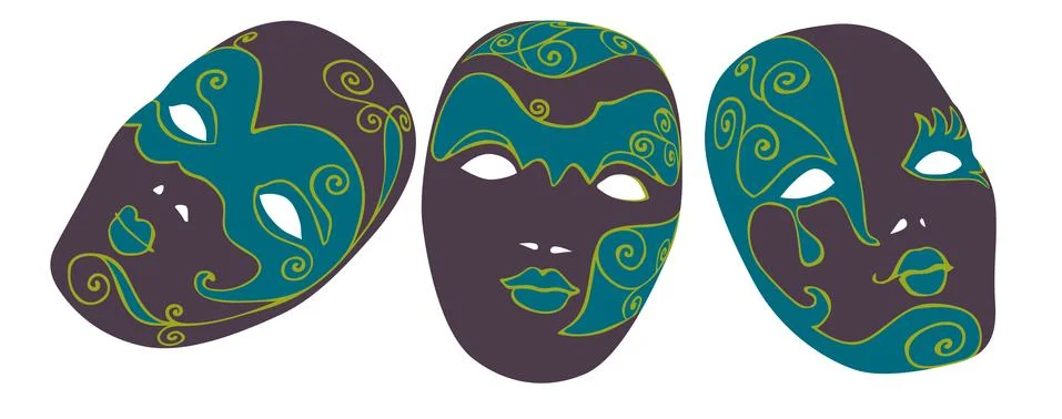 Carnival masks Stock Illustration