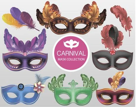 Carnival masks set Stock Illustration