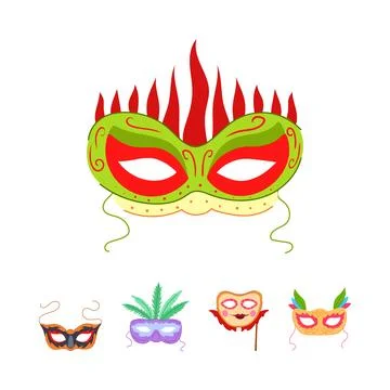Carnival masks set vector illustration with festive designs Stock Illustration