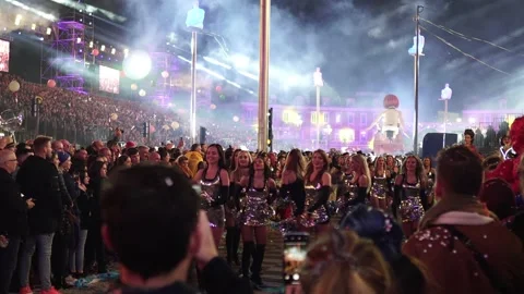 Carnival in Nice. Parade of light Stock Footage 146227473