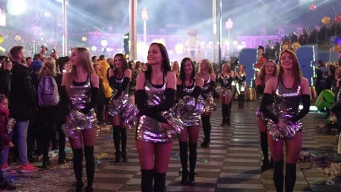 Carnival in Nice. Parade of light Stock-Footage 146227479