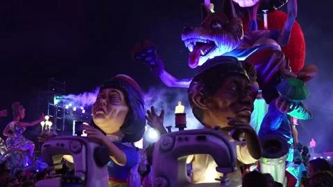 Carnival in Nice. Parade of light Stock Footage 146227581