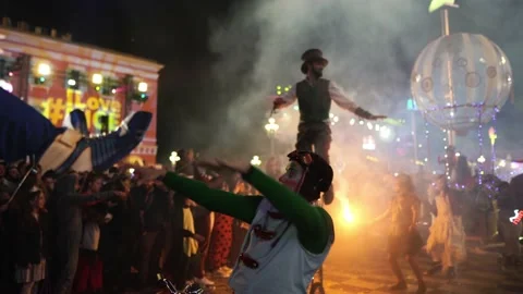Carnival in Nice. Parade of light Stock-Footage 146227765