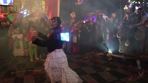 Carnival in Nice. Parade of light Stock Footage 146227810