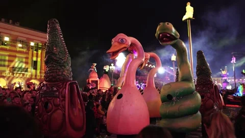 Carnival in Nice. Parade of light Stock Footage 146227858