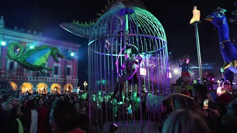 Carnival in Nice. Parade of light Stock Footage 146227959