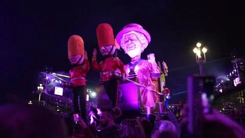 Carnival in Nice. Parade of light Stock Footage 146227966