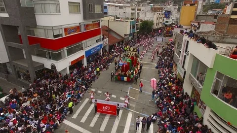 Carnival Parade from Above Stock-Footage 73109402
