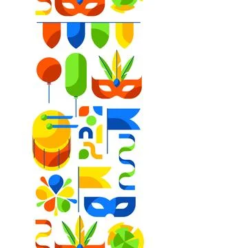 Carnival party pattern. Mardi Gras illustration for traditional holiday or Stock-Illustration