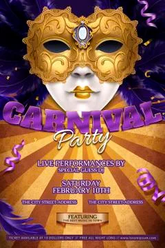 Carnival party poster Stockillustratie