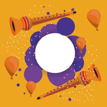 Carnival party round frame Illustrazione stock