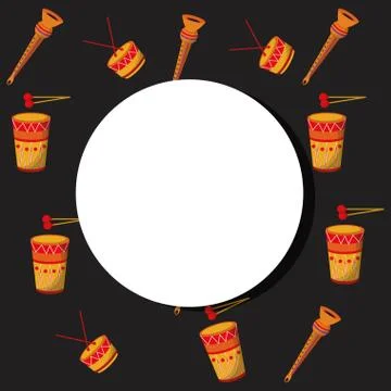 Carnival party round frame 스톡 일러스트