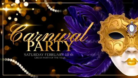 Carnival party template design Illustrazione stock