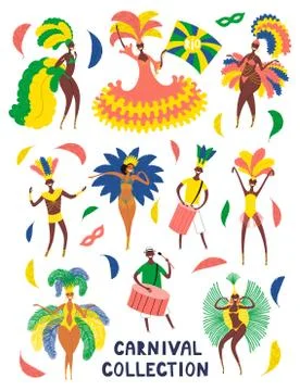 Carnival people and elements set イラスト素材