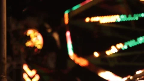 Carnival Ride with bokeh effect Stock Footage 6571132