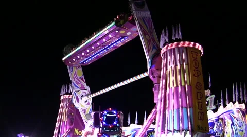 Carnival Ride Top Spin Stock Footage 43752923