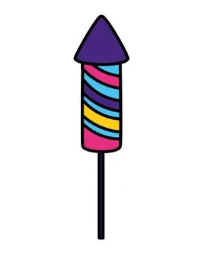 Carnival rocket fireworks Stock Illustration
