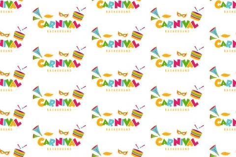 Carnival seamless pattern background template Stock Illustration