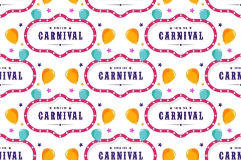 Carnival seamless pattern background template 스톡 일러스트