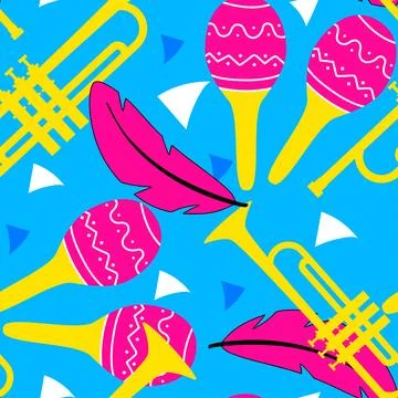 Carnival seamless pattern. Stock Illustration