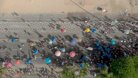 Carnival seen from directly above Stock Footage 136983875