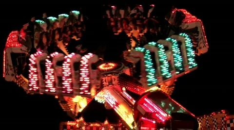 Carnival spinner night M HD Stock Footage