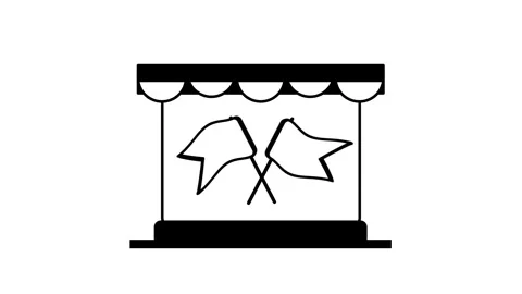 Carnival Stage Tent Icon Stock Footage 343508996