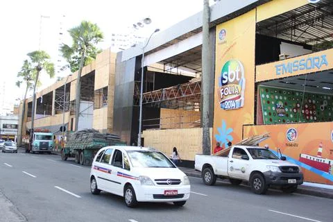 Carnival structure disassembly Stock Photos