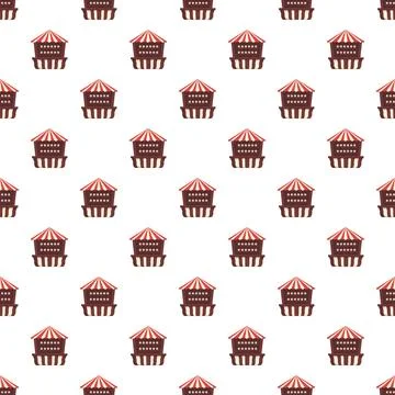 Carnival tent booth repeating pattern on white background Stockillustratie