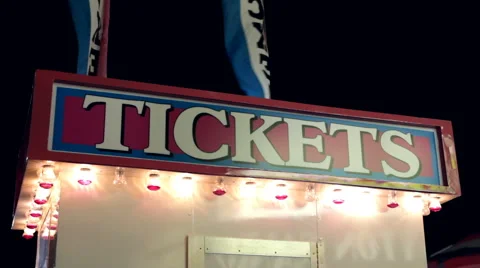 Carnival ticket booth at night 스톡 동영상 5504243