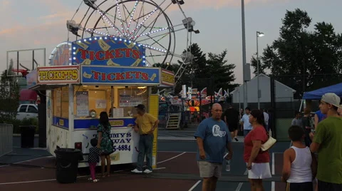 Carnival Ticket Stand Stock Footage 41593382